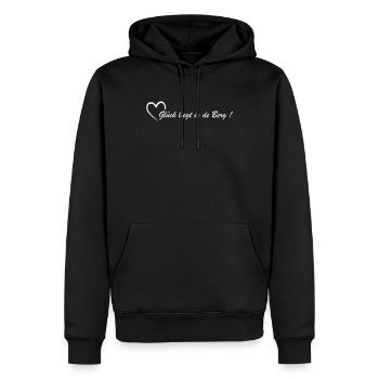 Berg Bergspruch Herzchen Damen für Frauen Geschenk - Männer Premium Bio Hoodie - Schwarz - Vorne - Nico (187cm)