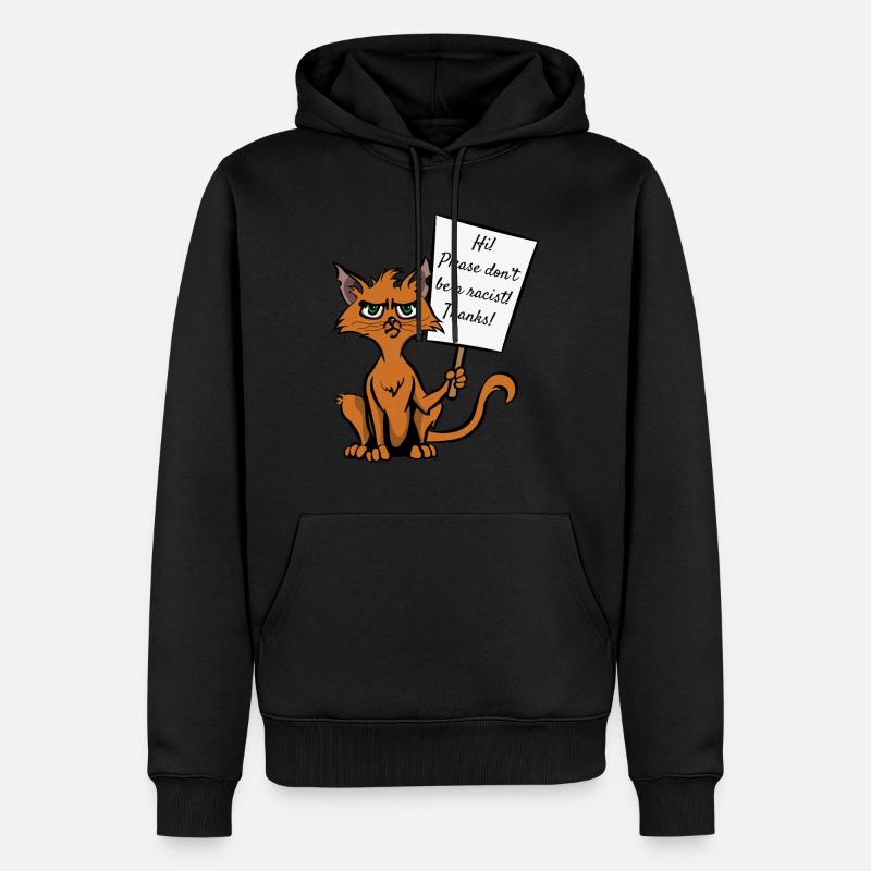 Chat Amant De Chat Sarcasme Antifasciste - Sweat à capuche Premium bio Homme - noir