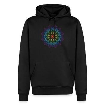 Qi Gong mandala qigong yoga Tai Chi - Men’s Premium Organic Hoodie - black - Front - Nico (187cm)