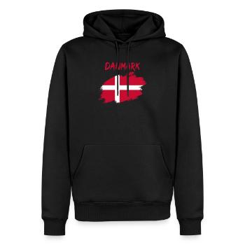 Drapeau danois drapeau drapeau danois - Sweat à capuche Premium bio Homme - noir - Devant - Nico (187cm)