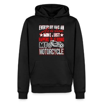 Dépendance à la moto - Sweat à capuche Premium bio Homme - noir - Devant - Nico (187cm)