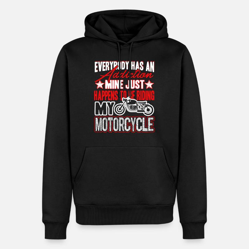 Dépendance à la moto - Sweat à capuche Premium bio Homme - noir