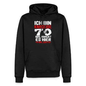 70 Geburtstag 70 Jahre alt Geschenk - Männer Premium Bio Hoodie - Schwarz - Vorne - Nico (187cm)