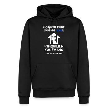 Immobilienkaufmann Immobilien Immobilienmakler - Männer Premium Bio Hoodie - Schwarz - Vorne - Nico (187cm)