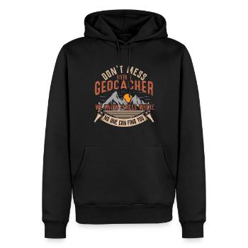 Geocache - Männer Premium Bio Hoodie - Schwarz - Vorne - Nico (187cm)