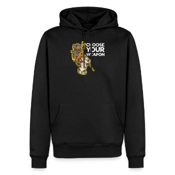 Échecs joueur d'échecs jeu d'échecs pièces d'échecs - Sweat à capuche Premium bio Homme - noir - Devant - Nico (187cm)
