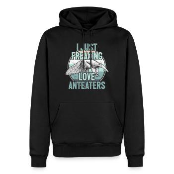 fourmilier - Sweat à capuche Premium bio Homme - noir - Devant - Nico (187cm)
