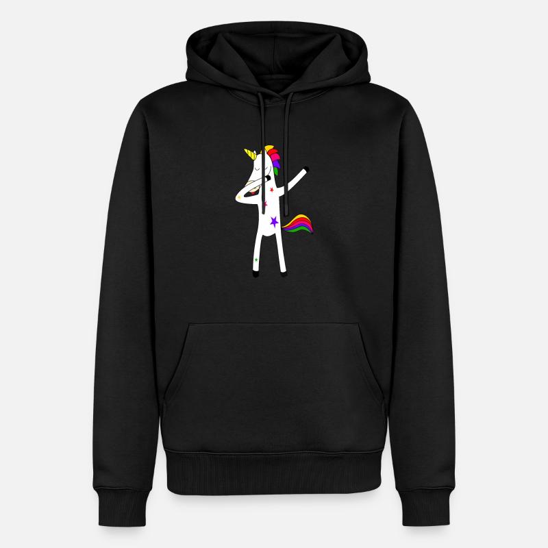 Licorne - Sweat à capuche Premium bio Homme - noir