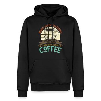 Coffee caffeine success coffee drinker - Men’s Premium Organic Hoodie - black - Front - Nico (187cm)