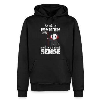 Lustige Sprüche - Männer Premium Bio Hoodie - Schwarz - Vorne - Nico (187cm)