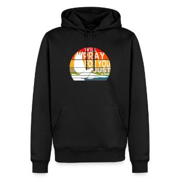 will pray for you just ask - Men’s Premium Organic Hoodie - black - Front - Nico (187cm)