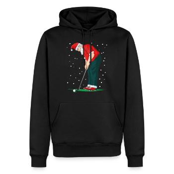 Drôle de golf cadeau du père Noël Noël - Sweat à capuche Premium bio Homme - noir - Devant - Nico (187cm)