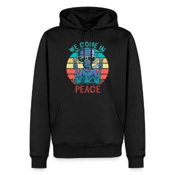 Extraterrestres de cannabis Alien Stoners - Sweat à capuche Premium bio Homme - noir - Devant - Nico (187cm)