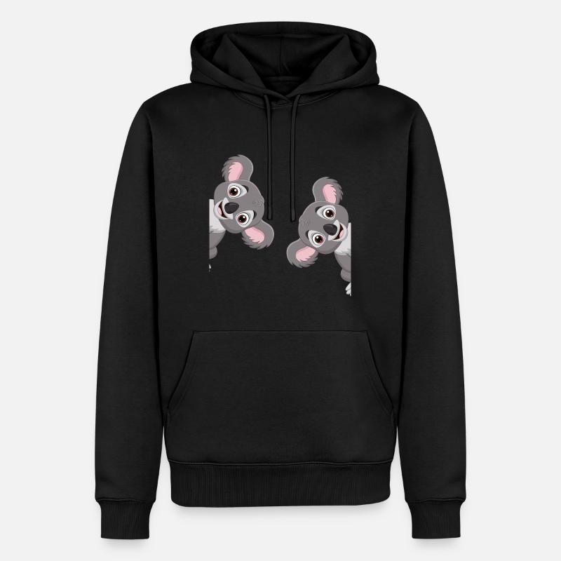 Koala - Männer Premium Bio Hoodie - Schwarz