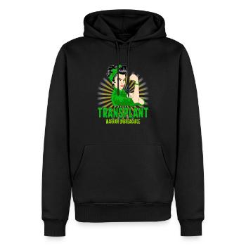 Transplant Warrior Unbreakable Strong Woman Organ - Men’s Premium Organic Hoodie - black - Front - Nico (187cm)
