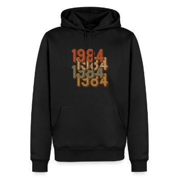 1984 millésime millésime rétro - Sweat à capuche Premium bio Homme - noir - Devant - Nico (187cm)