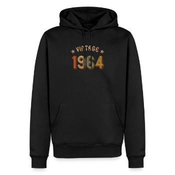 1964 millésime rétro millésime année de naissance anniversaire - Sweat à capuche Premium bio Homme - noir - Devant - Nico (187cm)