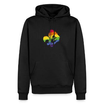 Scout LGBT Wolf Lily for Scout - Men’s Premium Organic Hoodie - black - Front - Nico (187cm)