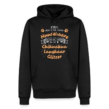 Hundeglitzer Chihuahua Langhaar - Männer Premium Bio Hoodie - Schwarz - Vorne - Nico (187cm)
