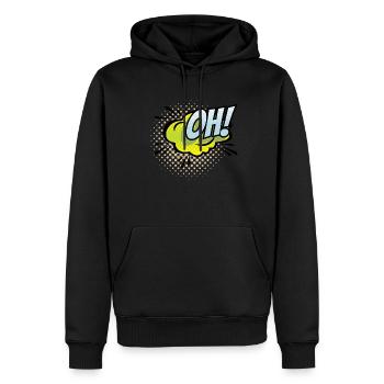 Cool 90 design OH ! - Sweat à capuche Premium bio Homme - noir - Devant - Nico (187cm)