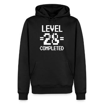 28. Geburtstag Retro Level 28 Jahre Party - Männer Premium Bio Hoodie - Schwarz - Vorne - Nico (187cm)