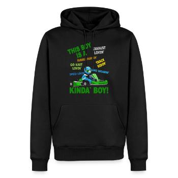 Cadeau pour garçons de karting - Piste de karting de karting - - Sweat à capuche Premium bio Homme - noir - Devant - Nico (187cm)
