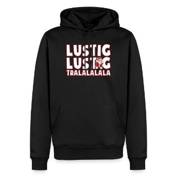 lustig lustig tralalalala Weihnachten Geschenkidee - Männer Premium Bio Hoodie - Schwarz - Vorne - Nico (187cm)