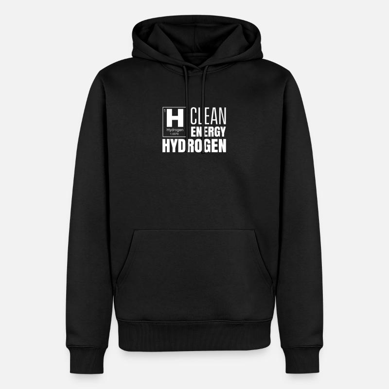 Énergie propre Hydrogène H Hydrogène - Sweat à capuche Premium bio Homme - noir