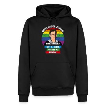 Féministe Ruth Bader Ginsburg RBG Citation Fille Avec B - Sweat à capuche Premium bio Homme - noir - Devant - Nico (187cm)