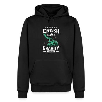 Idée de cadeau motocross - Sweat à capuche Premium bio Homme - noir - Devant - Nico (187cm)