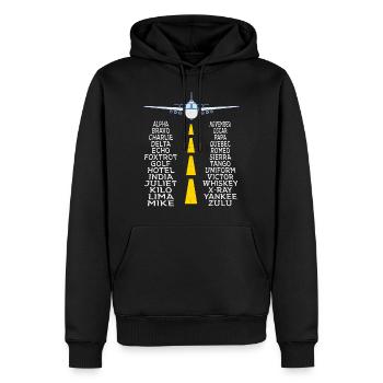 Pilot & Flugzeug phonetisches Alphabet Geschenk - Männer Premium Bio Hoodie - Schwarz - Vorne - Nico (187cm)