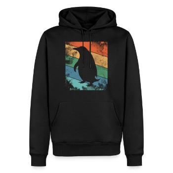 Rétro Pingouin Coloré - Sweat à capuche Premium bio Homme - noir - Devant - Nico (187cm)