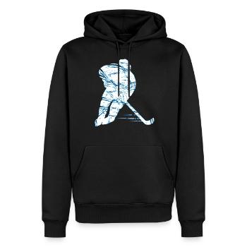 Hockey Joueur de hockey - Sweat à capuche Premium bio Homme - noir - Devant - Nico (187cm)