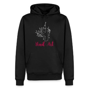 Nail Art Nail Designer cadeau pour les salons de manucure - Sweat à capuche Premium bio Homme - noir - Devant - Nico (187cm)