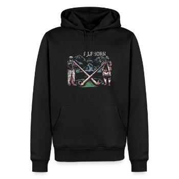 Alphorn Alpen - Männer Premium Bio Hoodie - Schwarz - Vorne - Nico (187cm)
