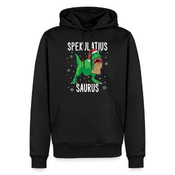 Spekulatius Saurus Weihnachten Dino Tyrannosaurus - Männer Premium Bio Hoodie - Schwarz - Vorne - Nico (187cm)