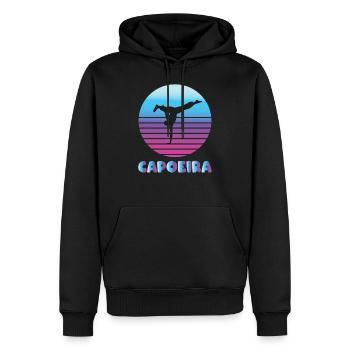 Poirier de Capoeira - Sweat à capuche Premium bio Homme - noir - Devant - Nico (187cm)