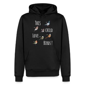 Cet enfant Love Birds Animal Love Bird amoureux cadeau - Sweat à capuche Premium bio Homme - noir - Devant - Nico (187cm)