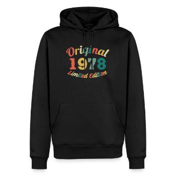 44ème anniversaire 44 ans cadeau né en 1978 - Sweat à capuche Premium bio Homme - noir - Devant - Nico (187cm)