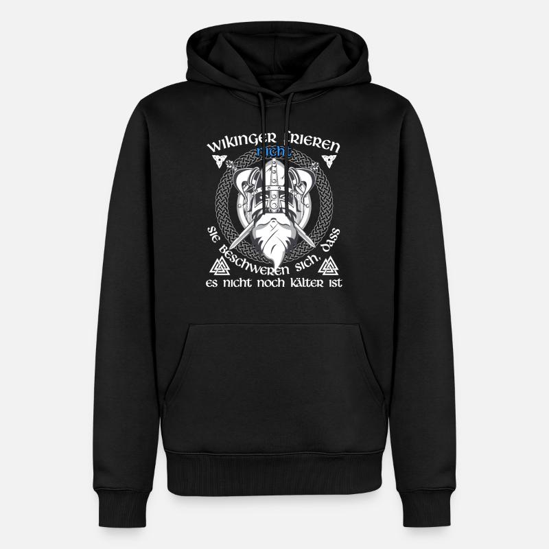 Wikinger Sprüche - Männer Premium Bio Hoodie - Schwarz