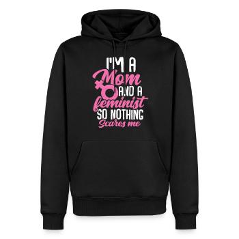 Feministin - Männer Premium Bio Hoodie - Schwarz - Vorne - Nico (187cm)