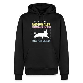 Katze witzig Emotionaler Zusammenbruch Geschenk - Männer Premium Bio Hoodie - Schwarz - Vorne - Nico (187cm)