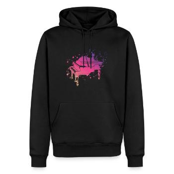 Piano Splach - Sweat à capuche Premium bio Homme - noir - Devant - Nico (187cm)
