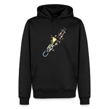 Trombone Splash - Sweat à capuche Premium bio Homme - noir - Devant - Nico (187cm)