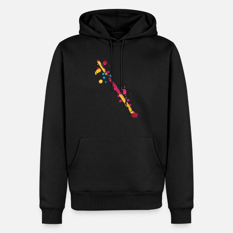 Querflöte Splash - Männer Premium Bio Hoodie - Schwarz