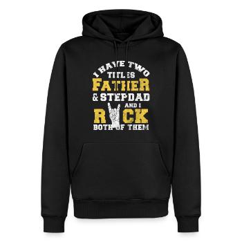 Beau-père papa papa beau-père cadeau beau-fils - Sweat à capuche Premium bio Homme - noir - Devant - Nico (187cm)