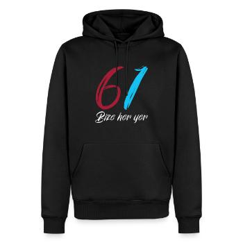 Bize her yer 61 Trabzon Türkiye Geschenk - Männer Premium Bio Hoodie - Schwarz - Vorne - Nico (187cm)