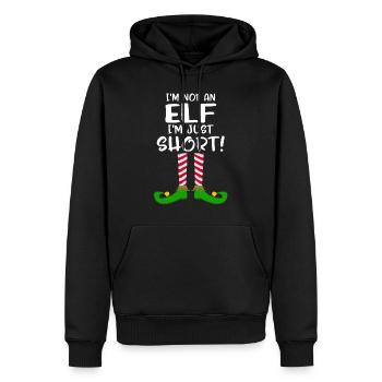Ich bin kein Elf Ich bin nur kurz Lustige Weihnachten - Männer Premium Bio Hoodie - Schwarz - Vorne - Nico (187cm)