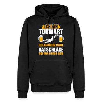 Torwart Bier Feiern Torhüter Fußballteam Lustige S - Männer Premium Bio Hoodie - Schwarz - Vorne - Nico (187cm)