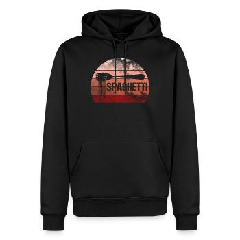 Gabel Spaghetti Retro - Männer Premium Bio Hoodie - Schwarz - Vorne - Nico (187cm)
